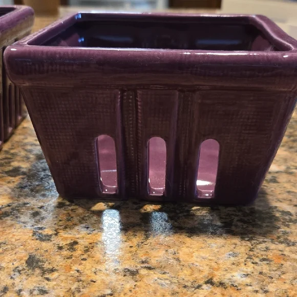 Elegant Purple Ceramic Storage Baskets - Picture 3 of 8